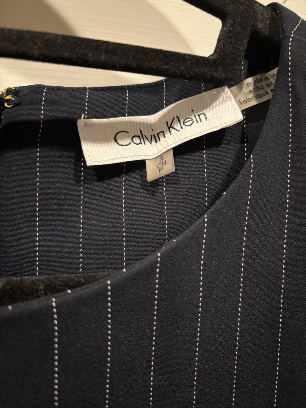 Calvin Klein woman’s Navy Pinstripe blouse